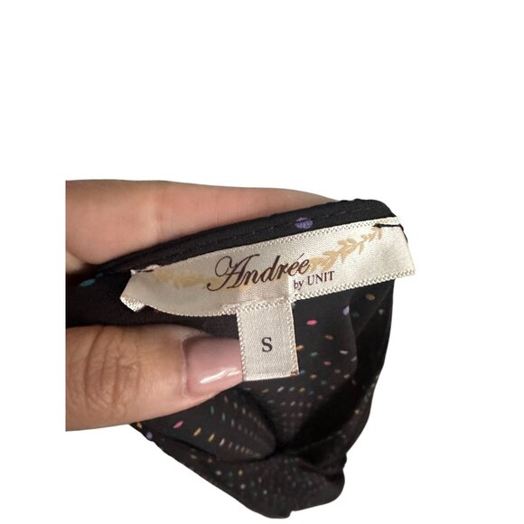 ANDREE BY UNIT Mulitcolor Polka Dot Long Sleeve Blouse Top Size Small - Picture 7 of 7